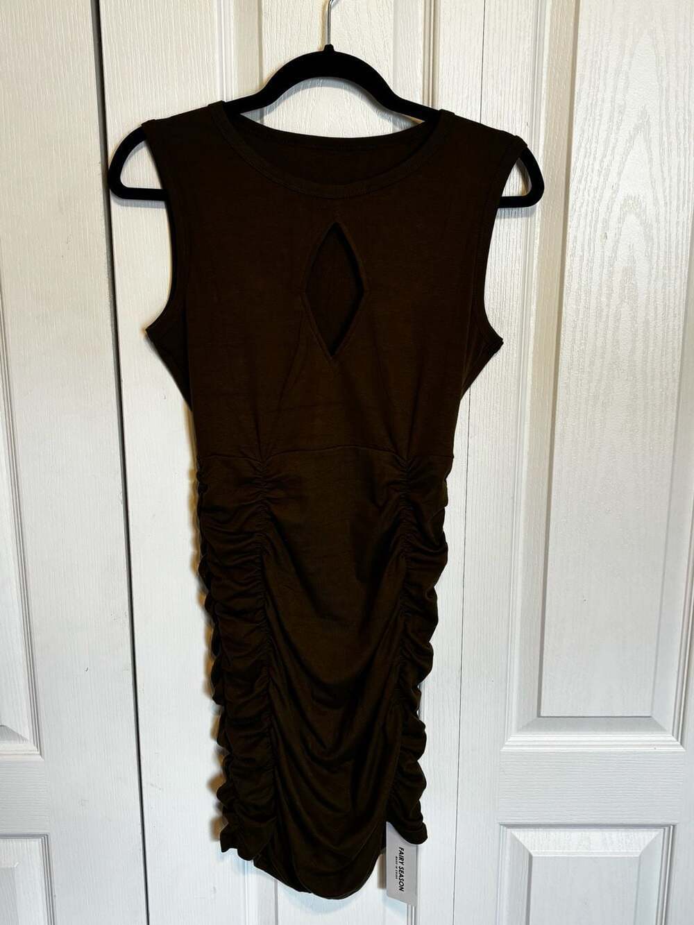 Fairy Season Sleeveless Keyhole Ruched Mini Dress Size M